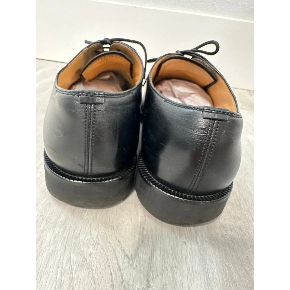 Burberry London Derby Shoes Men 24.5 Black Good Split Toe BU1430 Leather Italy 7